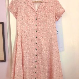 CUTE Modcloth pink floral tieback dress